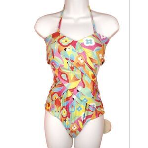 NWOT full piece bathing suit , multi colored size S